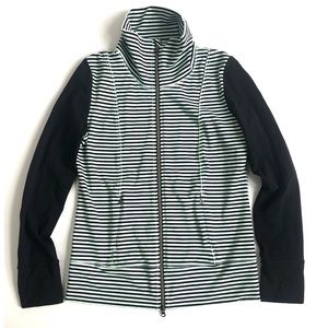 Lululemon Green/Black Striped Daily Yoga Jacket